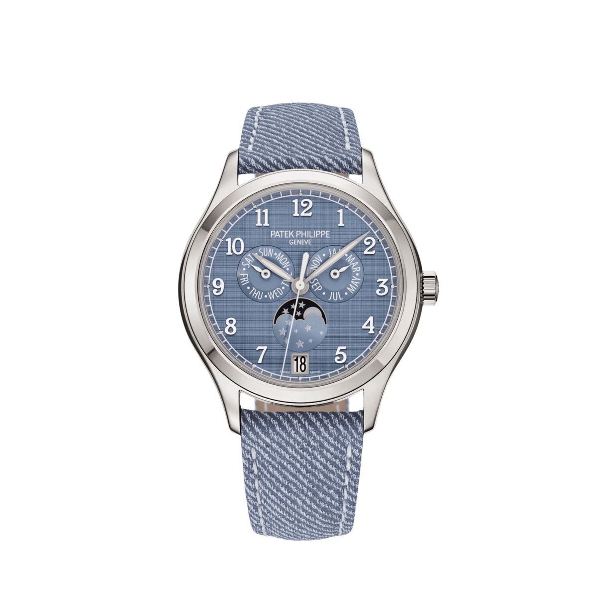 Patek Philippe Complications 4946G-001 Annual Calendar Moon Phases White Gold Blue Gray Dial (2026)