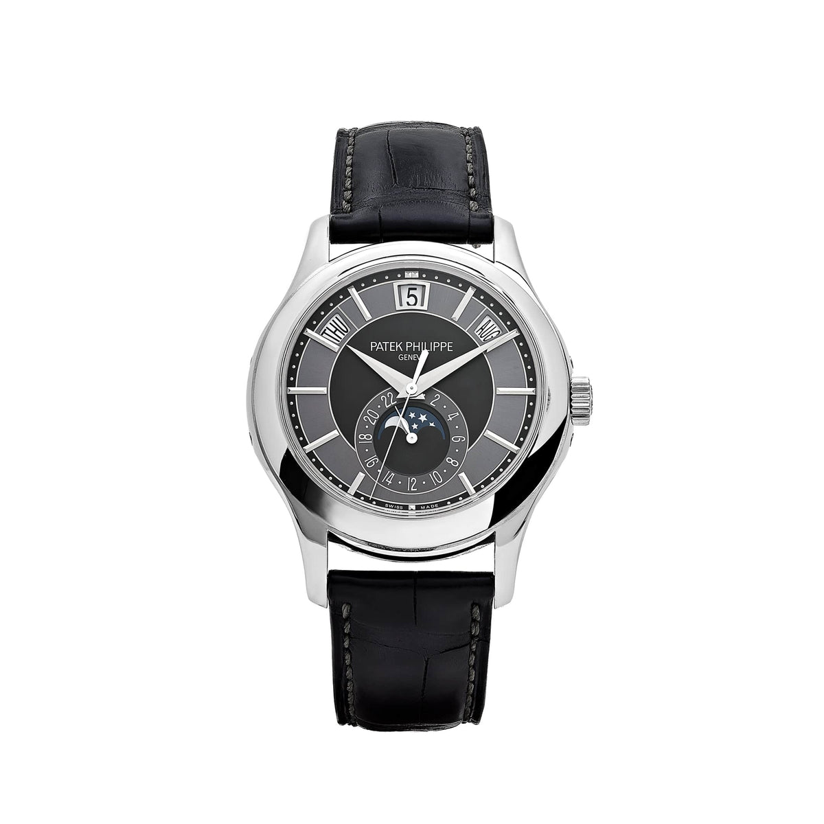 Patek Philippe Complications 5205G-010 Annual Calendar White Gold Black Dial