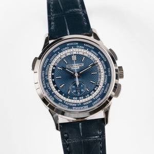 Patek Philippe Complications 5930G-010 World Time Flyback Chronograph White Gold Blue Dial (2021) — foto 5