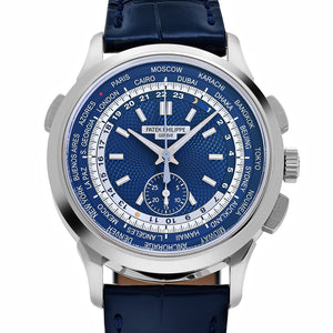 Patek Philippe Complications 5930G-010 World Time Flyback Chronograph White Gold Blue Dial (2021) — foto 4