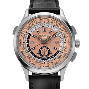 Patek Philippe Complications 5935A-001 World Time Chronograph Stainless Steel Opaline Salmon Dial (2023) — foto 4