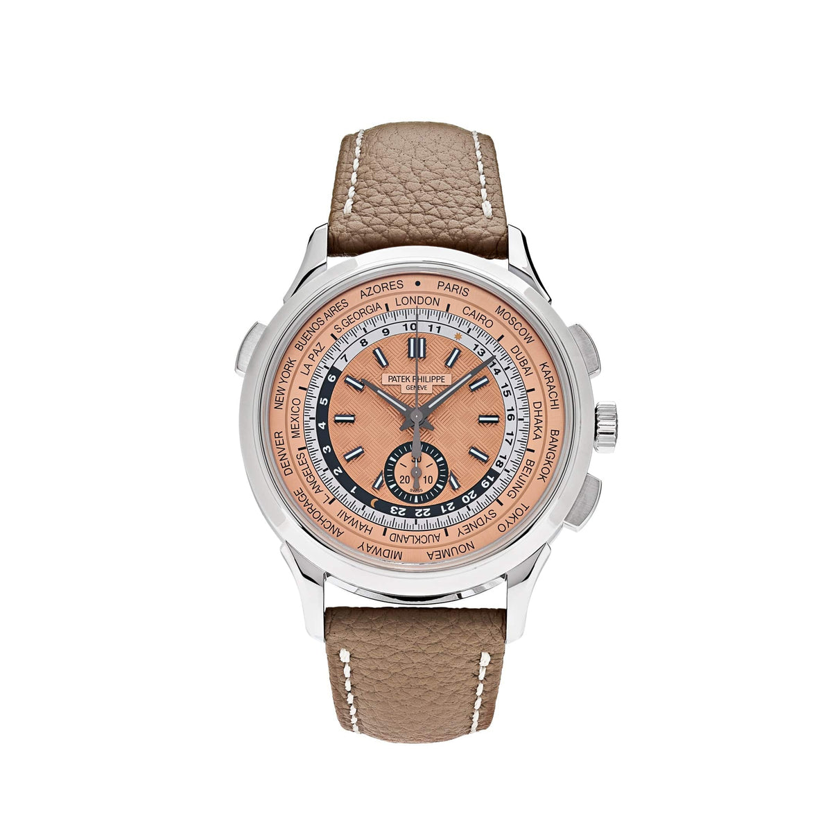 Patek Philippe Complications 5935A-001 World Time Chronograph Steel Opaline Salmon Dial (2026)