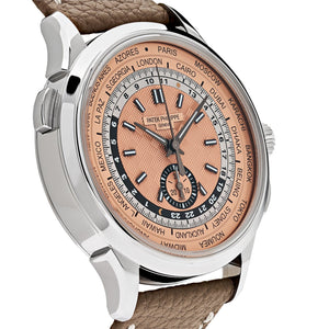 Patek Philippe Complications 5935A-001 World Time Chronograph Steel Opaline Salmon Dial (2026) — foto 4