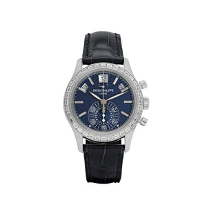 Patek Philippe Complications 5961P-001 Annual Calendar Platinum Blue Diamond Baguette Dial Diamond Baguette Bezel (2023) — foto 1
