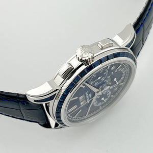 Patek Philippe Grand Complications 5271/11P-010 Perpetual Calendar Chronograph Platinum Baguette Sapphires — foto 6