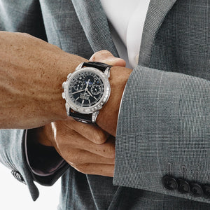 Patek Philippe Grand Complications 5271P-001 Perpetual Calendar Platinum Black Dial Baguette Bezel — foto 3