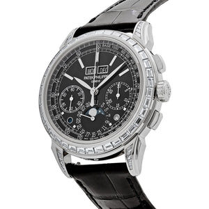 Patek Philippe Grand Complications 5271P-001 Perpetual Calendar Platinum Black Dial Baguette Bezel — foto 6