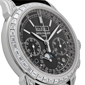 Patek Philippe Grand Complications 5271P-001 Perpetual Calendar Platinum Black Dial Baguette Bezel — foto 7