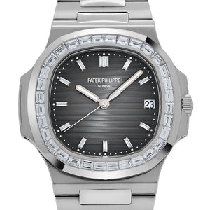 Patek Philippe Nautilus 5711/110P-001 Platinum Grey Diamond Baguette Dial Diamond Baguette Bezel — foto 4