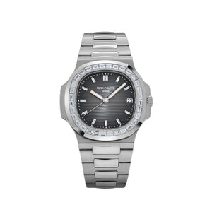 Patek Philippe Nautilus 5711/110P-001 Platinum Grey Diamond Baguette Dial Diamond Baguette Bezel — foto 1