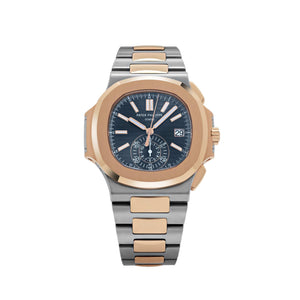 Patek Philippe Nautilus 5980/1AR-001 Chronograph Stainless Steel Rose Gold Blue Dial (2020) — foto 1