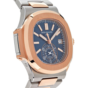 Patek Philippe Nautilus 5980/1AR-001 Chronograph Stainless Steel Rose Gold Blue Dial (2023) — foto 5