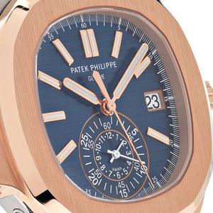 Patek Philippe Nautilus 5980/1AR-001 Chronograph Stainless Steel Rose Gold Blue Dial (2023) — foto 6