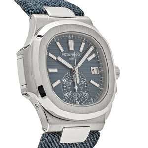 Patek Philippe Nautilus 5980/60G-001 'Denim' Flyback Chronograph White Gold Blue-Gray Dial (2025) — foto 4