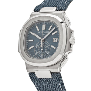 Patek Philippe Nautilus 5980/60G-001 'Denim' Flyback Chronograph White Gold Blue-Gray Dial (2025) — foto 4