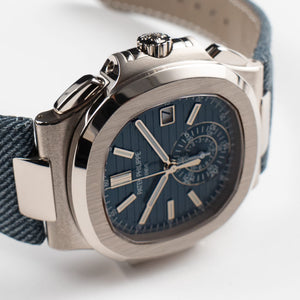 Patek Philippe Nautilus 5980/60G-001 'Denim' Flyback Chronograph White Gold Blue-Gray Dial (2026) — foto 7
