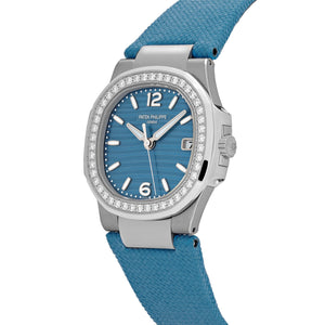Patek Philippe Nautilus 7010G-013 'Ladies' White Gold Blue Dial Diamond Bezel — foto 3