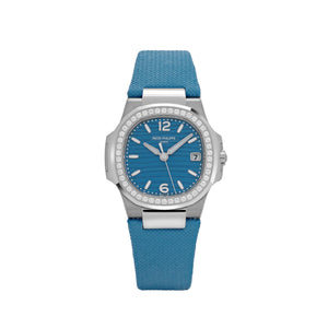 Patek Philippe Nautilus 7010G-013 'Ladies' White Gold Blue Dial Diamond Bezel — foto 1