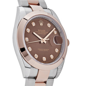 Rolex Datejust 41 126301 Rose Gold Stainless Steel Chocolate Diamond Dial (2023) — foto 3