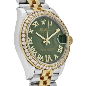 Rolex Datejust 31 278383RBR 'Ladies' Yellow Gold Stainless Steel Green Roman Dial Diamond Bezel — foto 6