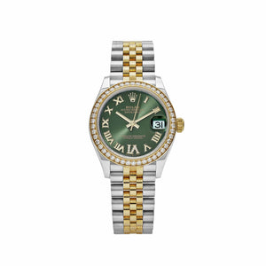 Rolex Datejust 31 278383RBR 'Ladies' Yellow Gold Stainless Steel Green Roman Dial Diamond Bezel — foto 1