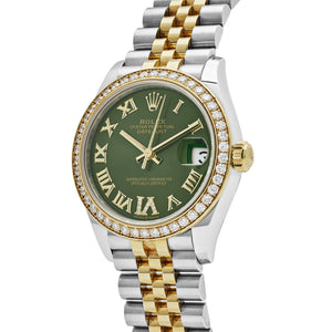 Rolex Datejust 31 278383RBR 'Ladies' Yellow Gold Stainless Steel Green Roman Dial Diamond Bezel — foto 3