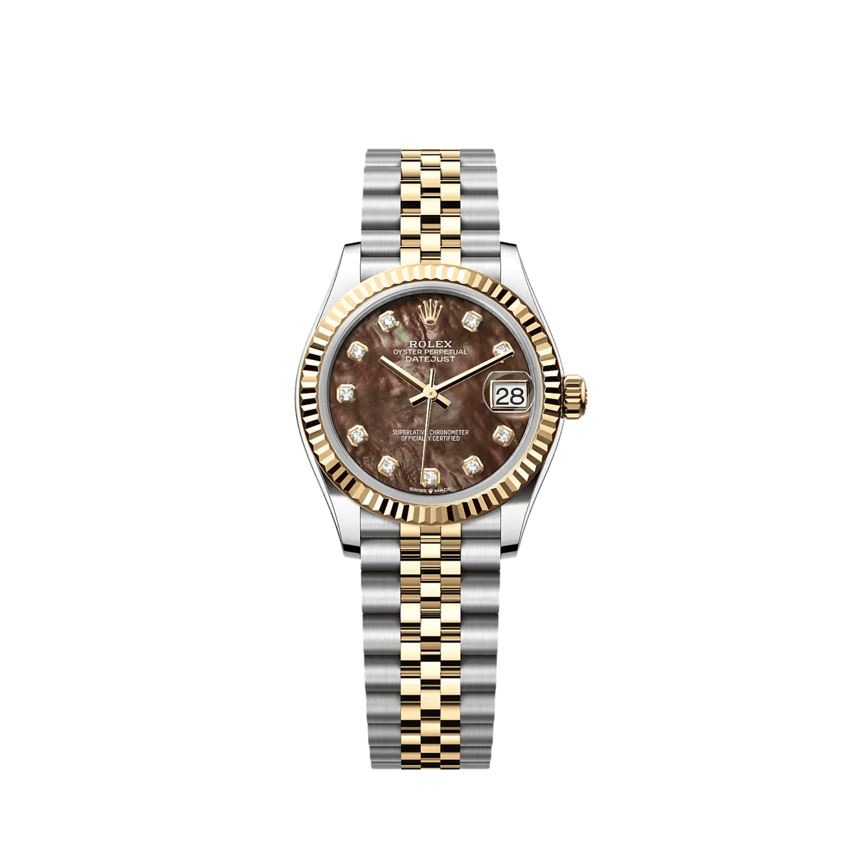 Rolex Datejust 31 278273 'Ladies' Stainless Steel Yellow Gold Black Mother of Pearl Diamond Dial Jubilee (2026)