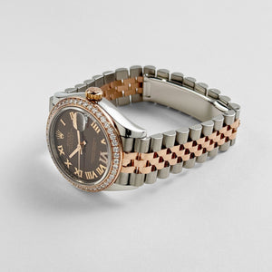 Rolex Datejust 31 278381RBR 'Ladies' Stainless Steel Rose Gold Brown Roman Numerals Diamond Dial Diamond Bezel Jubilee (2025) — foto 3