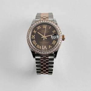 Rolex Datejust 31 278381RBR 'Ladies' Stainless Steel Rose Gold Brown Roman Numerals Diamond Dial Diamond Bezel Jubilee (2025) — foto 2