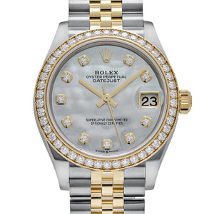 Rolex Datejust 31 278383RBR 'Ladies' Stainless Steel Yellow Gold Mother of Pearl Diamond Dial Diamond Bezel Jubilee (2026) — foto 4