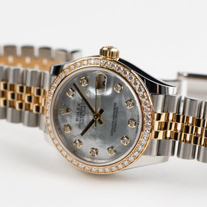 Rolex Datejust 31 278383RBR 'Ladies' Stainless Steel Yellow Gold Mother of Pearl Diamond Dial Diamond Bezel Jubilee (2026) — foto 7