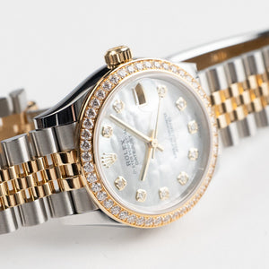 Rolex Datejust 31 278383RBR 'Ladies' Stainless Steel Yellow Gold Mother of Pearl Diamond Dial Diamond Bezel Jubilee (2026) — foto 6