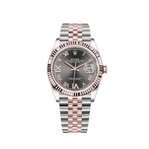 Rolex Datejust 36 126231 Rose Gold Stainless Steel Dark Rhodium Roman Numerals Diamond Dial Jubilee (2020) — foto 1