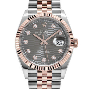 Rolex Datejust 36 126231 Rose Gold Stainless Steel Slate Motif Diamond Dial (2023) — foto 4