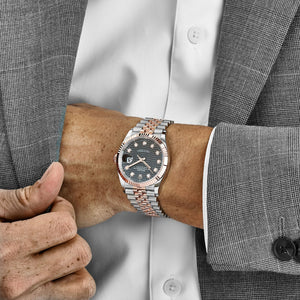 Rolex Datejust 36 126231 Rose Gold Stainless Steel Slate Motif Diamond Dial (2023) — foto 3