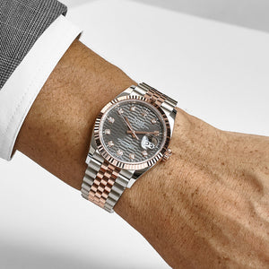 Rolex Datejust 36 126231 Rose Gold Stainless Steel Slate Motif Diamond Dial (2023) — foto 2