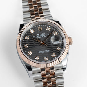 Rolex Datejust 36 126231 Rose Gold Stainless Steel Slate Motif Diamond Dial (2023) — foto 5