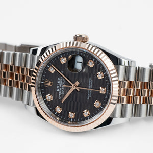 Rolex Datejust 36 126231 Rose Gold Stainless Steel Slate Motif Diamond Dial (2023) — foto 7