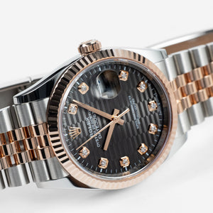 Rolex Datejust 36 126231 Rose Gold Stainless Steel Slate Motif Diamond Dial (2023) — foto 6