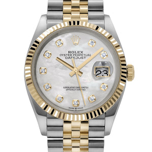 Rolex Datejust 36 126233 Stainless Steel Yellow Gold Mother of Pearl Diamond Dial Jubilee (2021) — foto 4