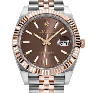 Rolex Datejust 41 126331 Stainless Steel Rose Gold Chocolate Dial Jubilee (2023) — foto 4