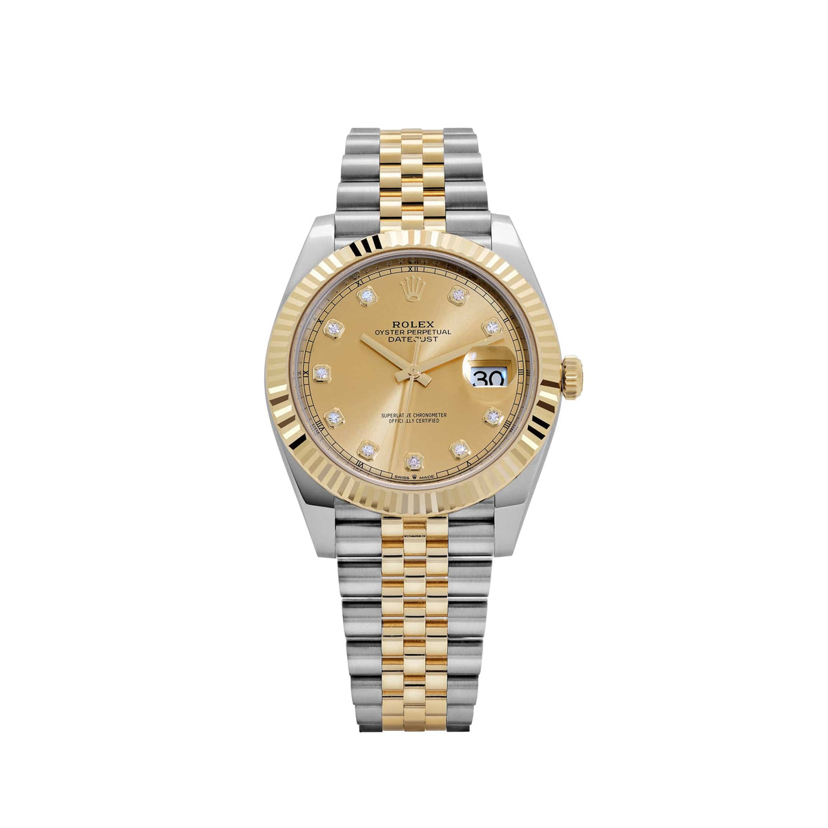 Rolex Datejust 41 126333 Yellow Gold Stainless Steel Champagne Diamond Dial Jubilee (2025)