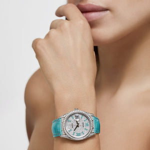 Rolex Day-Date 36 128159RBR White Gold Diamond Roman Dial — foto 2