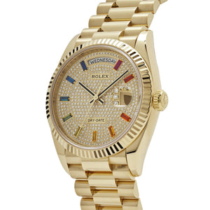 Rolex Day-Date 36 128238 Yellow Gold Diamond-Paved Rainbow Dial — foto 3