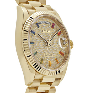 Rolex Day-Date 36 128238 Yellow Gold Diamond-Paved Rainbow Dial — foto 4