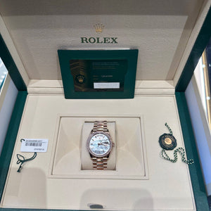 Rolex Day-Date 36 128345RBR Rose Gold Mother of Pearl Diamond Bezel — foto 9