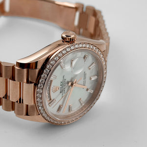 Rolex Day-Date 36 128345RBR Rose Gold Mother of Pearl Diamond Bezel — foto 4