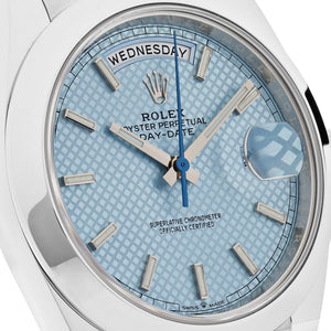 Rolex Day-Date 228206 40 Platinum Ice Blue Diagonal Motif Dial — foto 6