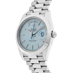 Rolex Day-Date 228206 40 Platinum Ice Blue Diagonal Motif Dial — foto 4