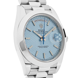 Rolex Day-Date 228206 40 Platinum Ice Blue Diagonal Motif Dial — foto 5
